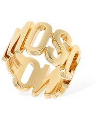 Moschino Logo Lettering Band Ring - Metallic
