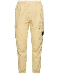 Stone Island - Pantalones deportivos de algodón cepillado - Lyst