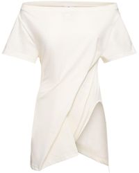 Courreges - Boatneck Cotton Mini Dress - Lyst