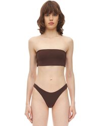 AEXAE Bandeau-bikinioberteil Aus Lyvra Und Nylon - Braun