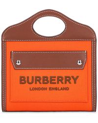 Burberry Bolso Micro Pocket De Lona - Naranja