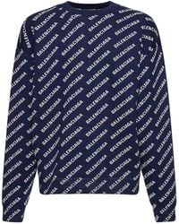Balenciaga - Pullover Aus Baumwollmischung Mit Logo - Lyst