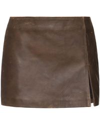 Manokhi - Deline Leather Mini Skirt - Lyst