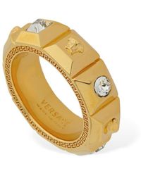 Versace Ring Mit Kristallen "palazzo Fedina" - Mettallic