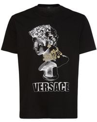 Versace - Split Medusa Logo T-shirt - Lyst
