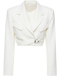 Dion Lee - Compact Wool Blend Interlock Crop Blazer - Lyst