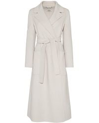 Max Mara - Mujer Abrigo Largo De Lana Con Cinturón - Lyst