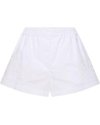 Versace - Mujer Shorts De Popelina De Algodón Estampado - Lyst