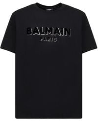 Balmain - Flocked & Foiled Logo T-shirt - Lyst