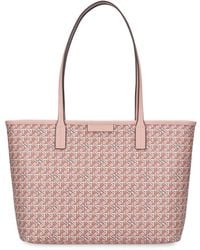 Tory Burch - Small Coated Cotton Zip Tote Bag - Lyst