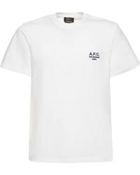 A.P.C. - Logo Embroidery Organic Cotton T-Shirt - Lyst