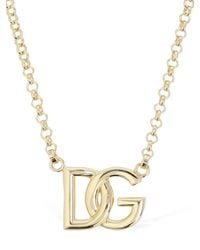 Dolce & Gabbana - Dg Logo Charm Necklace - Lyst