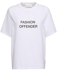 Victoria Beckham - Slogan コットンtシャツ - Lyst