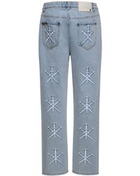 Unknown - Embroidered dagger baggy Denim Jeans - Lyst