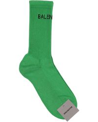 Balenciaga Socken Aus Baumwollmischung Mit Logo - Grün