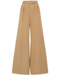 Max Mara - Pantalon en toile de coton à plis corte - Lyst