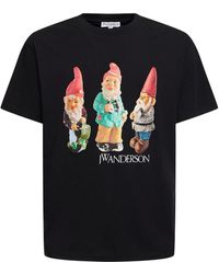 JW Anderson - T-shirt Aus Baumwolljersey Mit Druck - Lyst