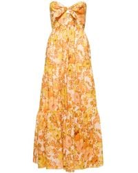 Zimmermann - Vestido largo de algodon floral - Lyst