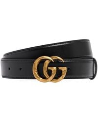 Gucci - 3cm gg Marmont Leather Belt - Lyst
