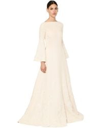 Valentino Langes Kleid Aus Crepe Couture - Weiß