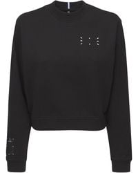 McQ Icon 0 Boxy Crop Patch Cotton Sweatshirt - Black