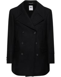 PT Torino - Double Breasted Wool Blend Peacoat - Lyst
