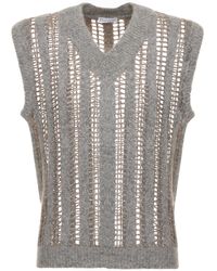 Brunello Cucinelli - ウール&モヘアオープンニットベスト - Lyst