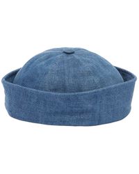 Beton Cire Handmade Cotton Denim Sailor Hat - Blue