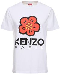 KENZO - T-shirt loose fit boke flower in cotone - Lyst