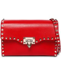 Valentino Garavani Kleine Ledertasche "rockstud" - Rot
