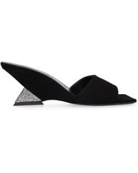 The Attico - 60mm Cheope Suede & Crystal Mules - Lyst
