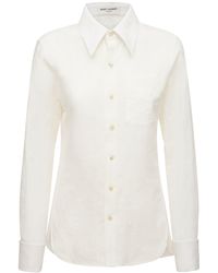 Saint Laurent - Klassisches Hemd Aus Baumwolle Und Leinen - Lyst