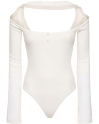 Courreges - Hyperbole 90s Ribbed Cotton Bodysuit - Lyst