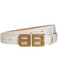 Balenciaga - 20Mm Bb Hourglass Shiny Leather Belt - Lyst