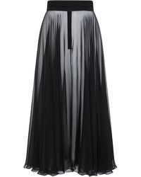Dolce & Gabbana - Pleated Silk Midi Skirt - Lyst
