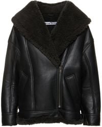 Acne Studios - Leather Shearing Jacket W/Shawl Collar - Lyst