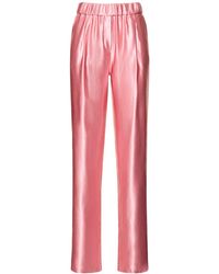 Giorgio Armani - Pleated Silk & Linen Straight Pants - Lyst