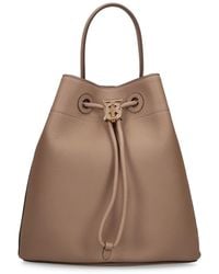 Burberry - Small Drawstring Leather Bucket Bag - Lyst