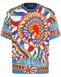 Dolce & Gabbana - Carretto Printed Cotton T-Shirt - Lyst