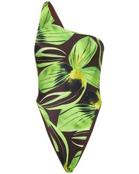 Louisa Ballou - Plunge Printed Onepiece Swimsuit - Lyst
