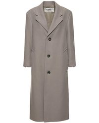 Ami Paris - Oversize Wool Gabardine Long Coat - Lyst