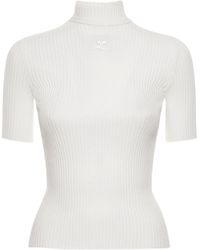 Courreges - Knit Viscose Blend Logo Top - Lyst