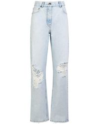 The Row - Carel Distressed Midrise Straight Jeans - Lyst