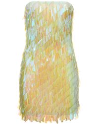 The Attico - Sequined Strapless Mini Dress - Lyst