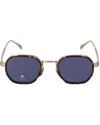 David Beckham Db Geometrical Titanium Sunglasses - Blue