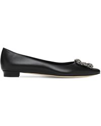 Manolo Blahnik - 10mm Flache Lederschuhe "hangisi" - Lyst
