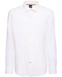 BOSS - Camisa de lino y algodón - Lyst