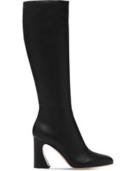 Gianvito Rossi 45mm Ollie Leather Tall Boots in Black | Lyst