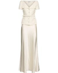 Self-Portrait - Maxikleid Aus Krepp - Lyst