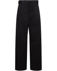 Lemaire - Belted Cotton Twisted Pants - Lyst